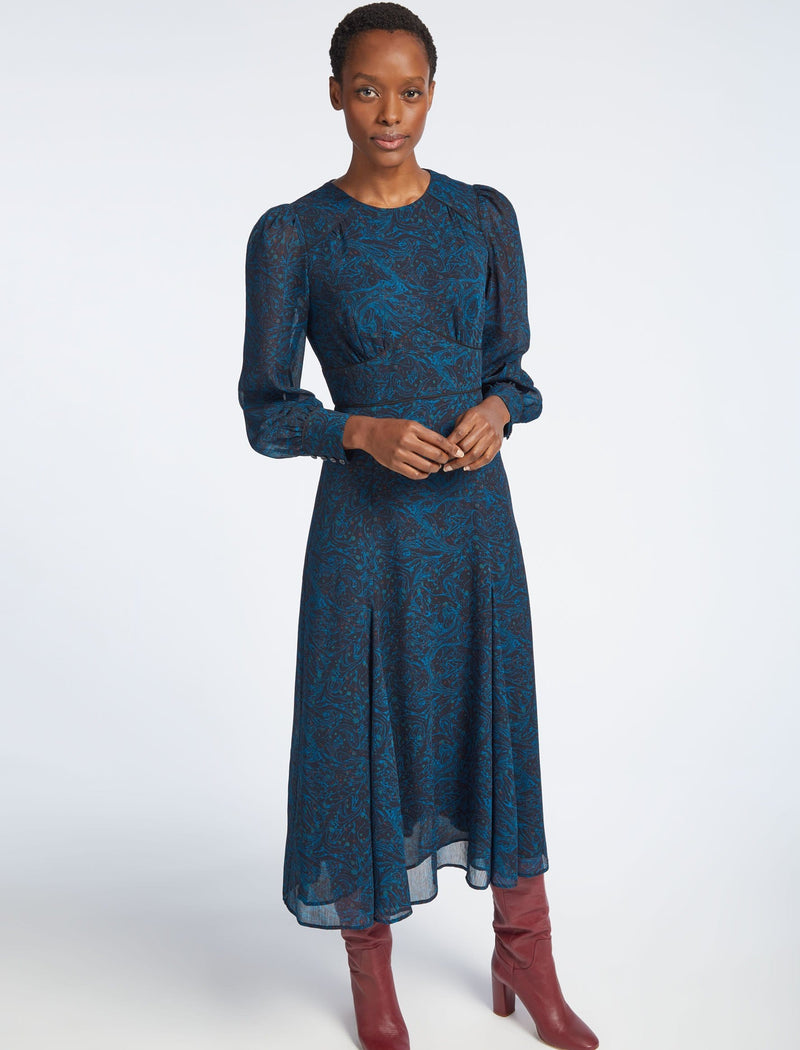 Dahlia Round Neck Long Sleeve Maxi Tea ...